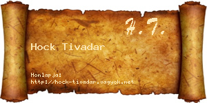 Hock Tivadar névjegykártya